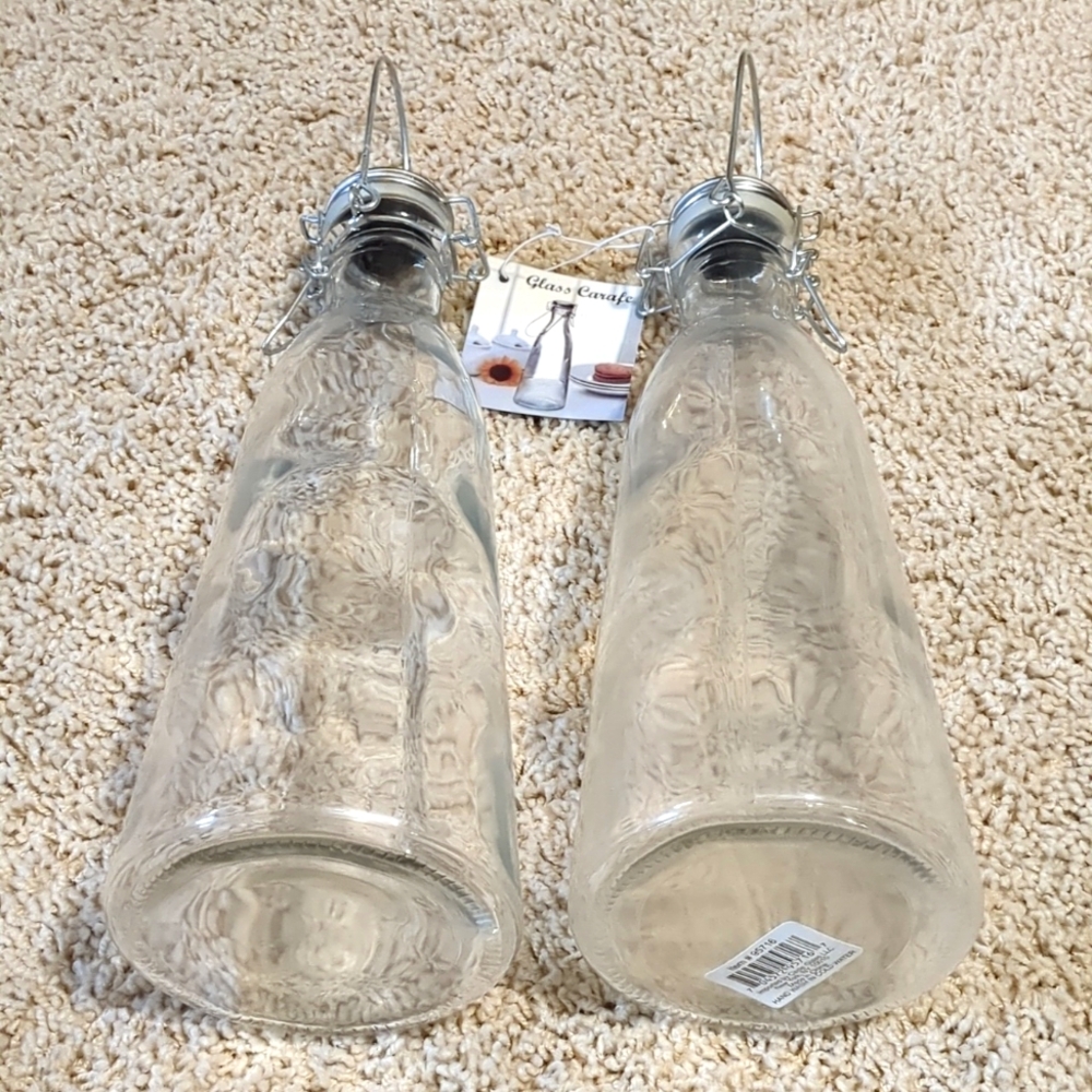 Set of Glass Carafes with Stopper